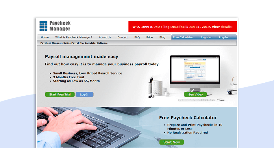 Paycheck Manager Payroll software for small business